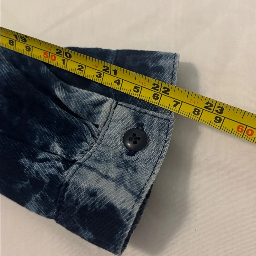 PureJill blue tie dye 100% organic cotton tunic top SZ L oversized casual boho - Picture 9 of 12